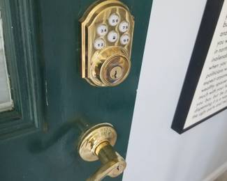 Entry door with electronic lock