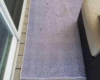 Blue & white chevron runner