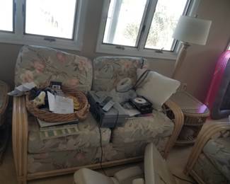 Rattan loveseat