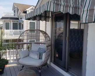 Egg chair; awnings