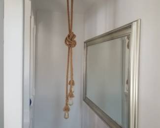 Nautical drop light; large wall mirror