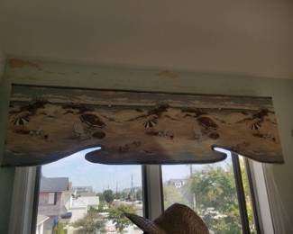 Nautical print window valances