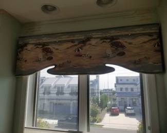 Nautical print window valances 
