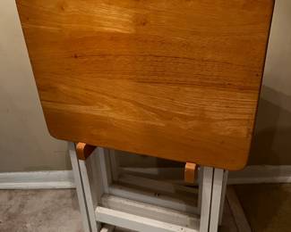 Wood TV Tray Set