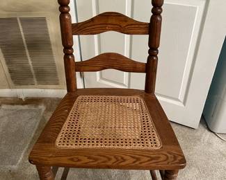 Solid Walnut Caned Desk Chair