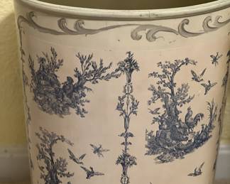 French Toile Waste Basket