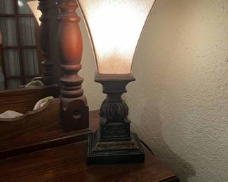 Vintage Inverted Glass Shade Lamp