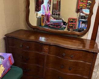 Vintage and solid Dresser and Mirror