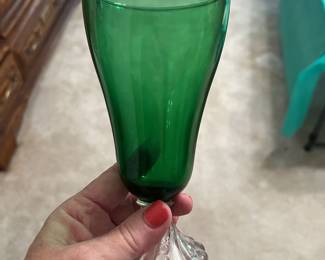 Forest Green Anchor Hocking Glass Set