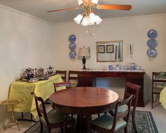 Antique dining table with leaves removed