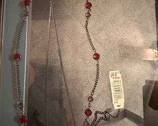 Red and Pink Stone Necklace $5.00