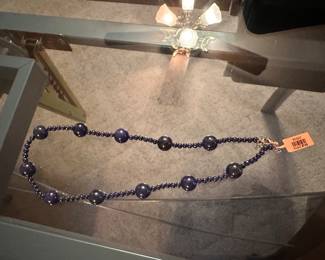 Blue Stone Beaded Necklace $8.00