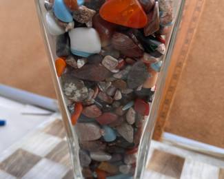 Vase Full of Gemstones, Rocks, Minerals and Sea Glass $40.00