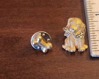 2 Dog Pins with Bone $6.00