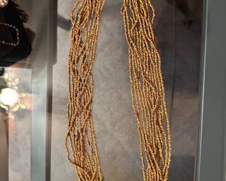 Multi Strand Gold Beaded Necklace $9.00