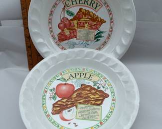 Apple and Cherry Pie Plates $10.00