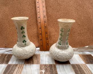 2 Belleek Vases $16.00