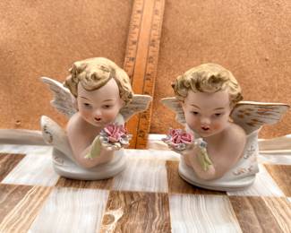 2 Lefton Cherub Figurines (one broken wing) $14.00