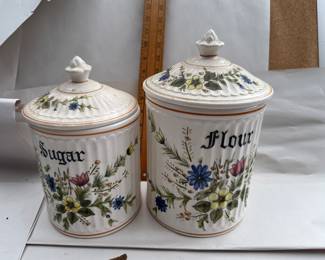 2 Floral Canisters $20.00