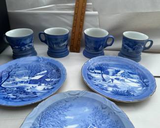 4 Mugs and Three Plates $12.00