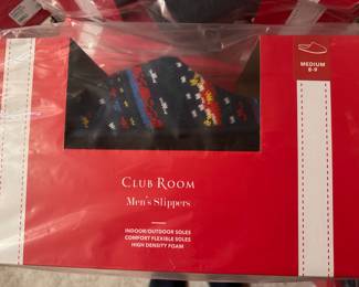 New Club Room Men's Multi Color Slippers Medium 8-9 $9.00 Each (there are 25 pairs of these)