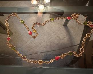 Multi Color Stone Necklace $5.00