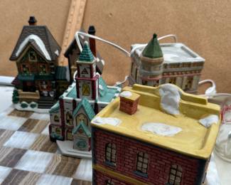 4 Christmas Village Houses $24.00