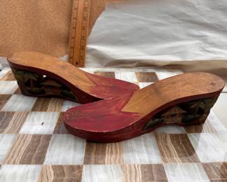 Carved Wood Shoes $24.00