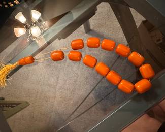 Orange Beaded Necklace $10.00