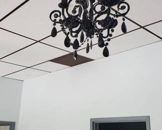 2 Black hanging chandeliers $40 for the pair