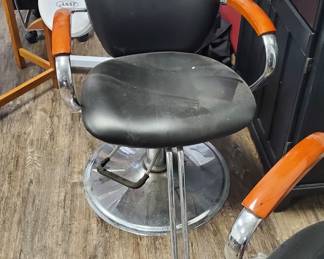 4 Salon Chairs. One missing foot roller wheel (easily replaced). They all pump up & down, swivel and in good condition. 
$45 each or All 4 for $150