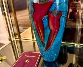 Richard Satava  vase depicting, red peppers.