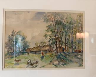 alexander kulkoff 1889-1970, Russian watercolor on paper. 