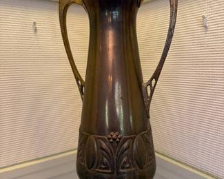 WFM German art nouveau brass vase.