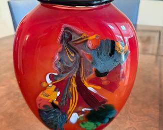 Signed, Robert Pierini (French, b. 1950) Blown Glass Vase. 12” dated 1993.
