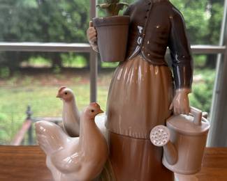 Lladro Girl with Hens