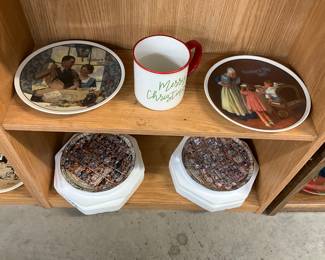 Norman Rockwell Decorative Collector Wall Plates - Sleigh Bell Bistro Holiday Cup