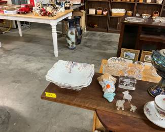 Haviland Limoges Porcelain Bowls - Porcelain Wall Pocket - Hologram Etched Glass Art Paperweight - Crystal Elephant - Frosted Glass Elephant Figurines