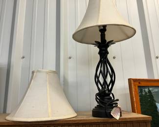 Lamp Shade  - Black Metal Base Table Lamp