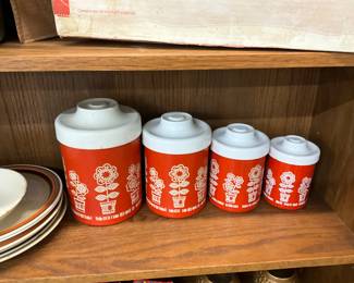 Atapco Floral Metal Canisters