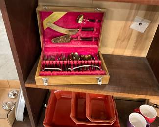 M.T.C. Bronze Flatware in Wooden Chest