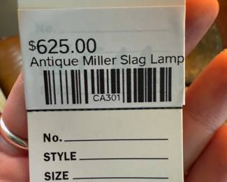 Antique Miller Slag Lamp