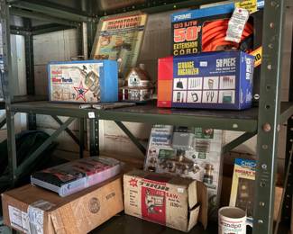 Metal Storage Shelves, Misc Items