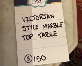 Victorian Style Marble Top Table