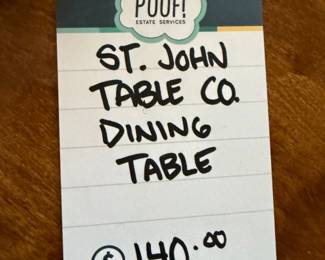 St John Table Co Dining Table