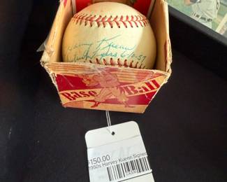 1950s Harvey Kuenn Signed Baseball