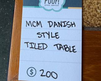 MCM Danish Style Tiled Table