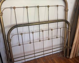 Heavy cast iron & brass full-size bedframe