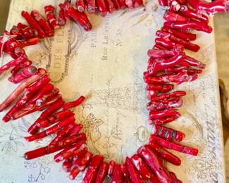 Magnificent large string of heavy antique red coral