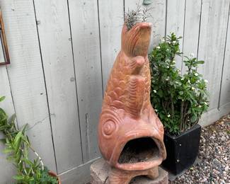 Terra cotta Fish chiminea
